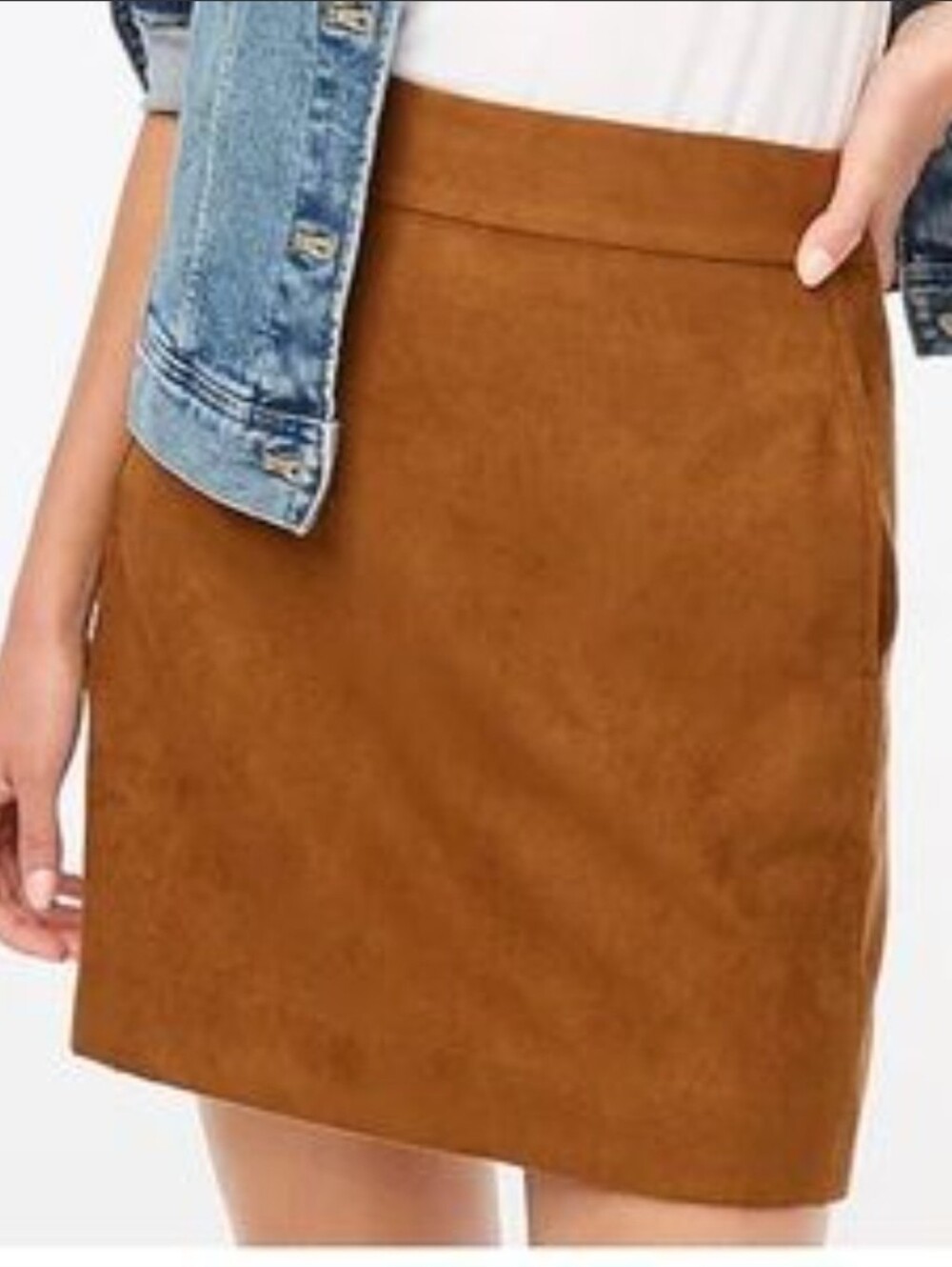 J. Crew Rust Brown Faux Suede Mini Skirt Size 14